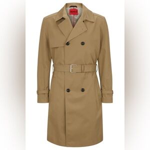 Hugo WATER-REPELLENT TRENCH COAT WITH BELTED CLOSURE